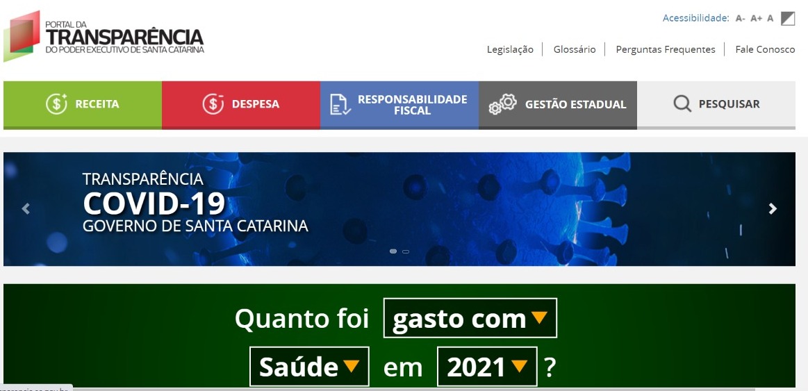 Portal da Transparência do Governo do Estado fecha 2020 com 852 mil acessos